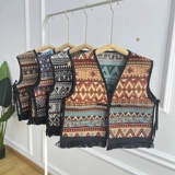 Ретро этнический жилет, подходит с юбкой, кардиган, накидка, этнический стиль, свободный крой, популярно в интернете