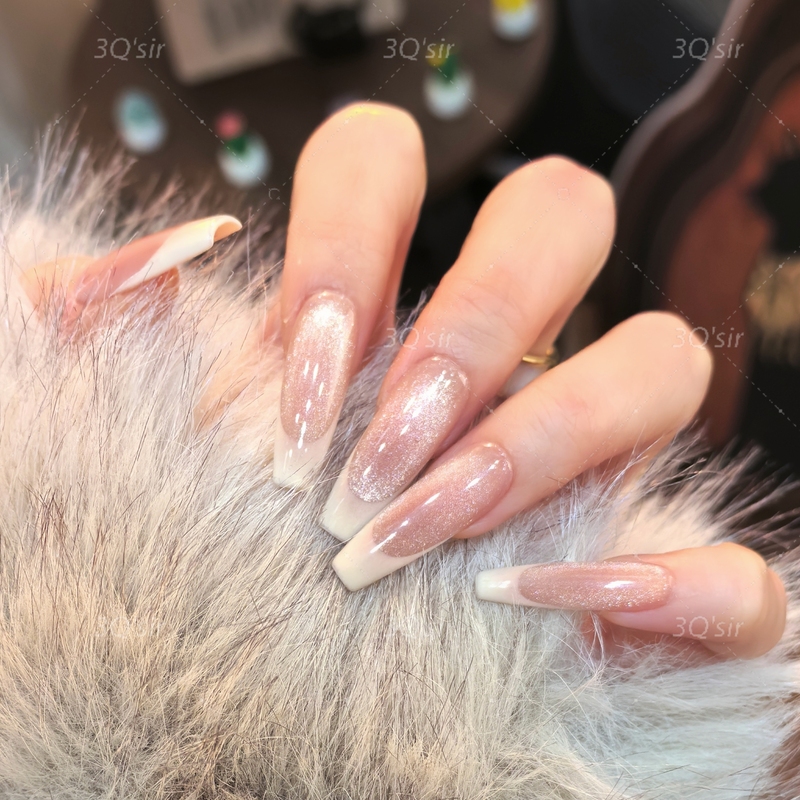 3Qsir【White Cherry】Nude Pink Blush Cat Eye Pure Desire French Style Handmade Wearable Nails 3Qsir【White Cherry】Nude Pink Blush Cat Eye Pure Desire French Style Handmade Wearable Nails