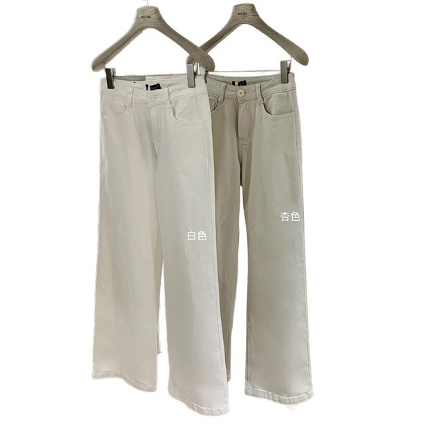 Lin Xiaxia Korean style simple slim high-waisted versatile casual jeans loose slimming trousers