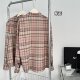 Lin Xi Xi Classic Pink Girly Plaid Long-Sleeve Loose Shirt Top Slimming Versatile Jacket for Women