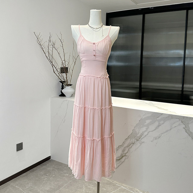 Lin Xi Xi[Romantic Holiday]Minimalist Elegant Waist-Cinching White Dress V-Neck Fairy Strap Dress Summer