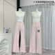 Lin Xiuxia Early Spring Vibrant Pink High-Waisted Straight-Leg Jeans for Women, Hip-Hugging, Drapey, Casual Long Pants
