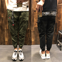 Hong Kong Chaudian IZZUE ARMY Chunqiu Mens Military Wind Letters Tooling Bunch Foot Casual Pants 6115