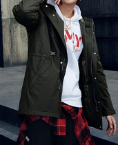 Hong Kong tide shop CHOCOOLATE autumn and winter mens casual military style hooded jacket 7204