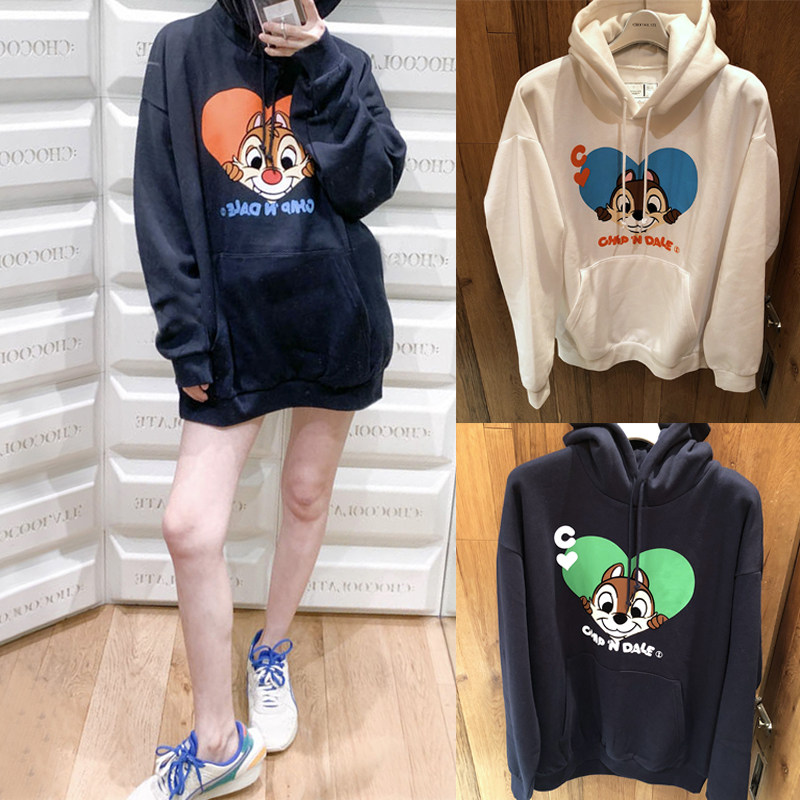 Hong Kong tide shop CHOCOOLATE X chipmunk autumn and winter couples chipmunk hooded sweatshirt 3034