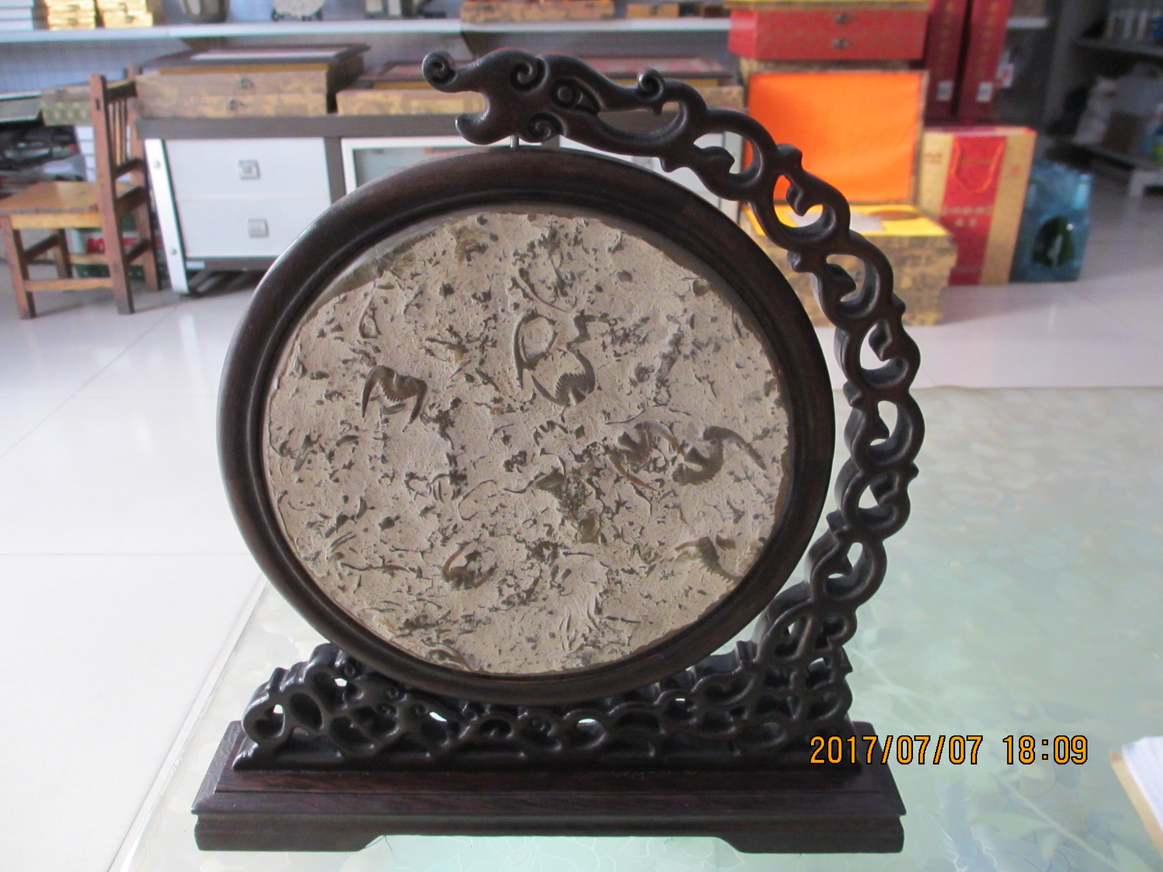 Natural Redwood Quiz New Chinese Desktop Advanced Fittings Craft Swallow Petrofossil Living Room Decoration