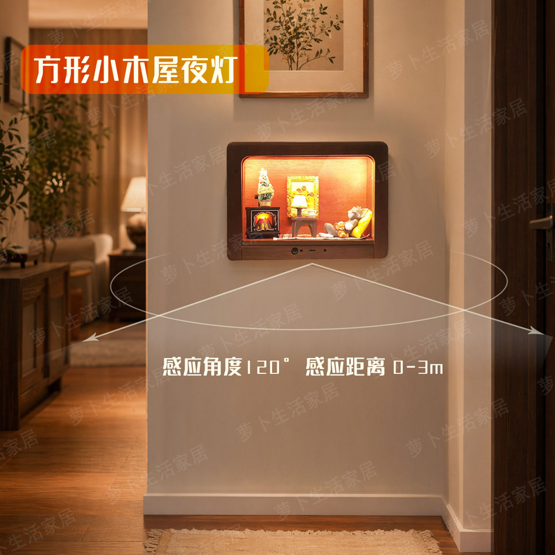 Human Sensor Jerry Cabin Mouse Hole Night Light, Lights up When People Come, Embedded Light, Atmospheric Decorative Light