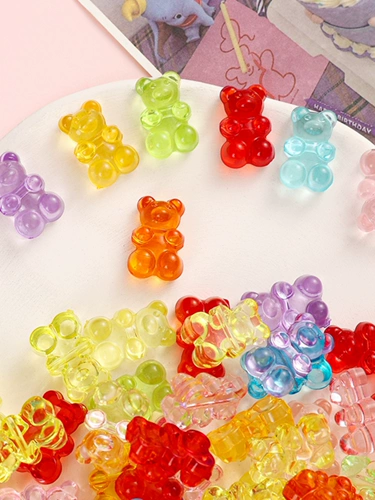 Милые акриловые бусины, серьги ручной работы, с медвежатами, DIY