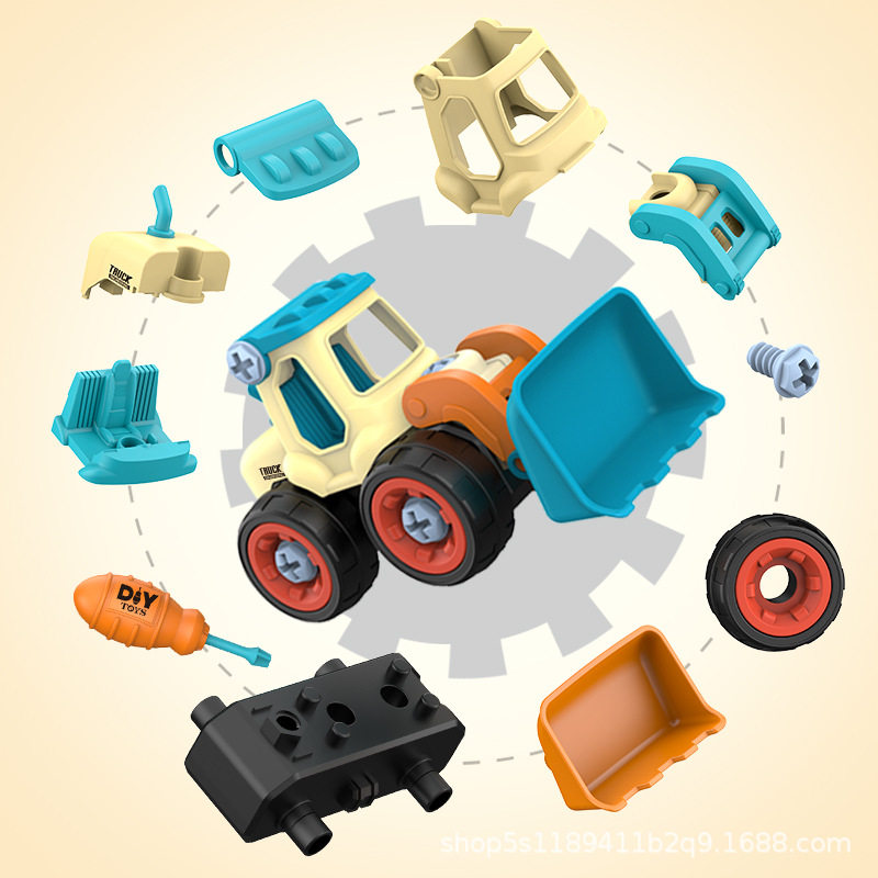 Children's disassembly engineering car toy DIY nut assembly Puzzle Dismantling Simulation Sliding Excavation and disassembly car