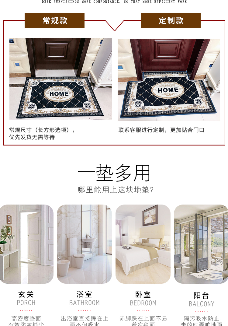 lối vào tùy chỉnh thảm thảm thảm cửa cửa châu Âu tấm thảm chùi chân sảnh phòng khách phòng ngủ nhà mat - Thảm sàn thảm lót sàn nhà bếp