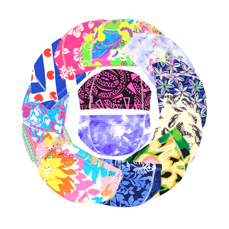 Cloth Swimming Cap Pure Color Monochrome Colored Cloak random hair OPP packaging swimming pool mixed batch of four-pin six-wire