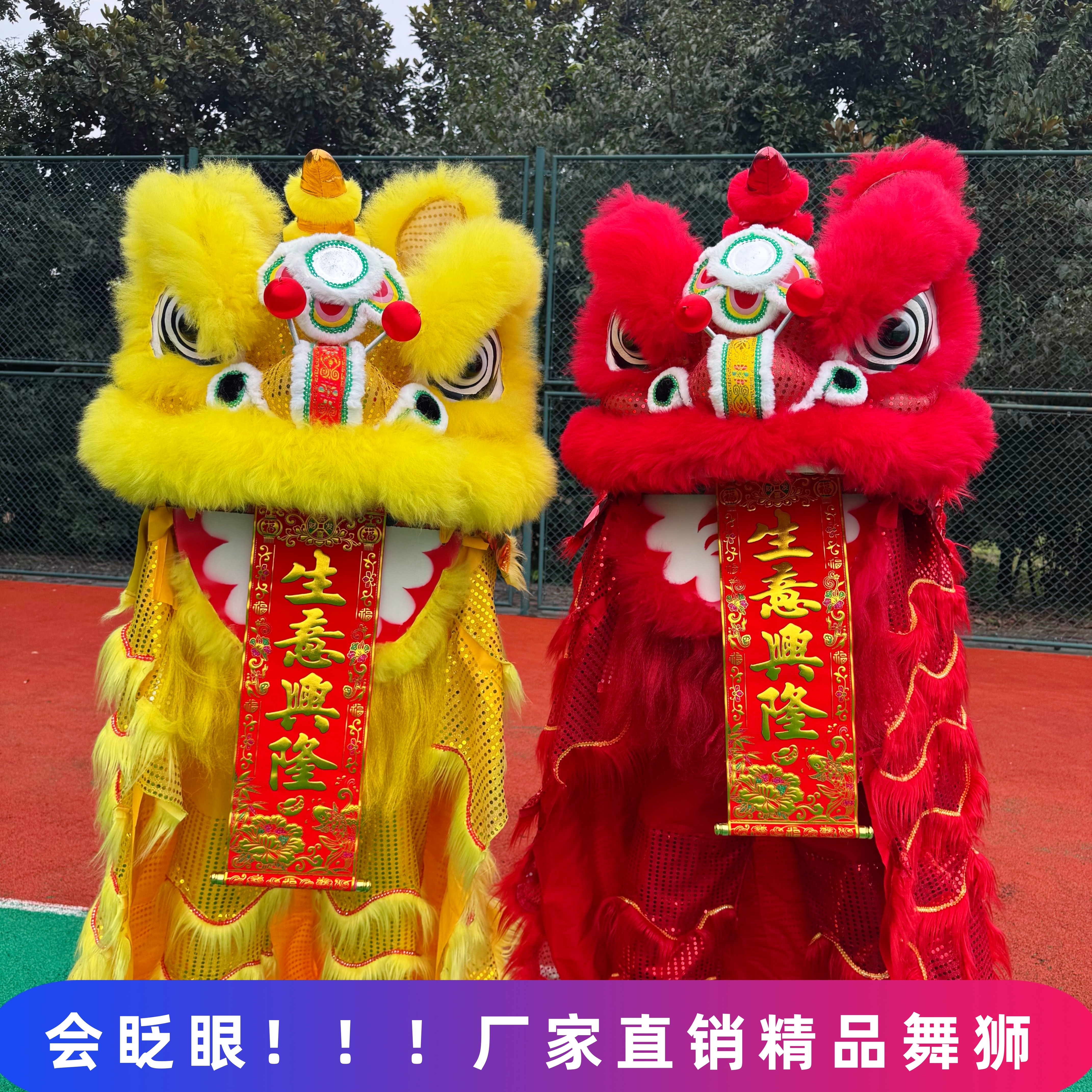 南狮舞龙舞狮道具组双人舞狮全套装备传统民间舞狮道具-Taobao-Tmall