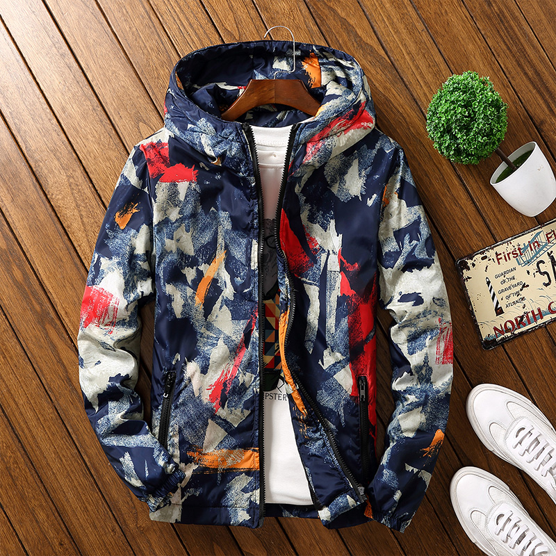 Áo khoác cotton nam XL giản dị nhẹ mùa đông ngụy trang áo khoác cotton xu hướng áo béo mùa đông béo áo khoác uniqlo