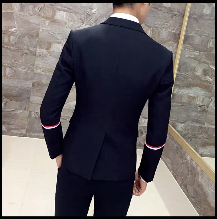 Phiên bản nam Hàn Quốc của bộ đồ vest ba mảnh phù hợp với Slim England chú rể váy cưới chú rể thủy triều nam sinh viên nhỏ phù hợp đồ vest nam