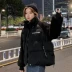 Áo khoác cotton nữ 2019 mới ngắn áo khoác bông đệm học sinh mùa đông in gió Hồng Kông Quần áo bánh mì phiên bản Hàn Quốc áo khoác lỏng - Bông