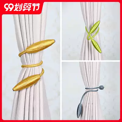 Curtain straps A pair of free perforated straps Simple creative decoration Tied curtain rope lacing tied buckle tied rope