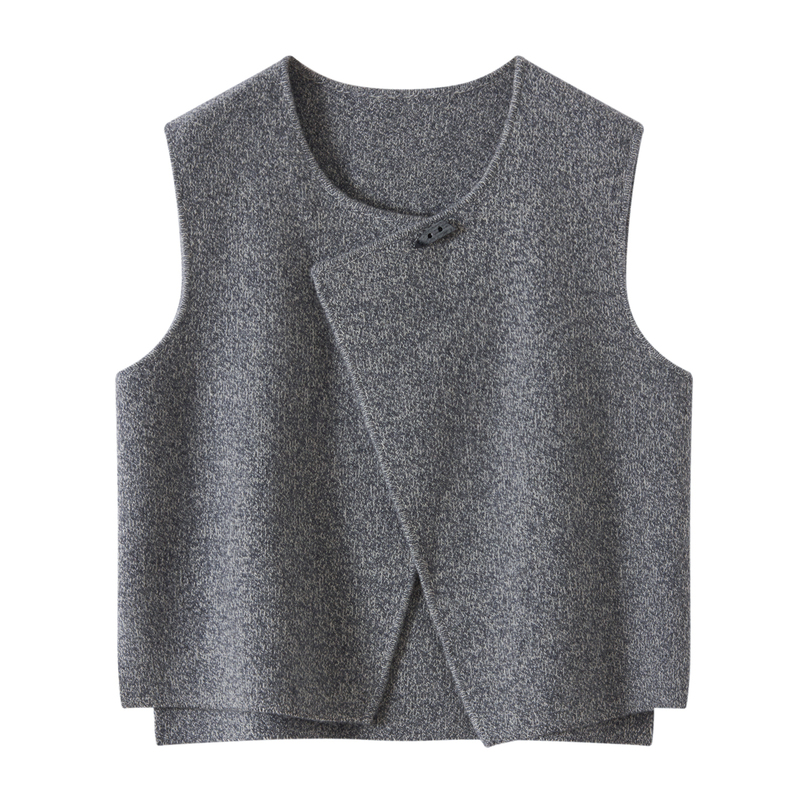 100% Wool Sweater, New Korean Style, Loose Fit, Slimming, Versatile, Sleeveless Knitted Vest for Women, Layering Sweater, Cardigan