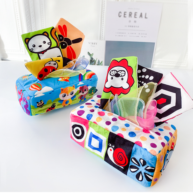 Baby Simulation Ripping Tissues Box Baby Mock Learning Finger Exercise Extractable Toilet Paper Puzzle Bites Toy