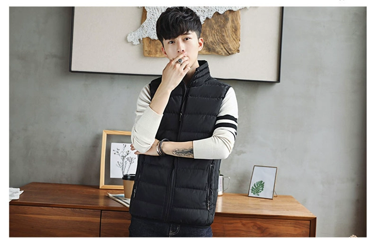 Mùa thu đông nam mới phiên bản Hàn Quốc của áo vest cotton trẻ trung dày lên size áo vest xu hướng cotton hoang dã áo lông vũ