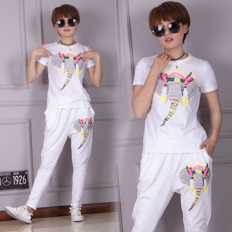 Look Tail Euro2022 Summer New Set Heavy Industry Device Embroidery Hanghai Movement Two - piece Han Edition