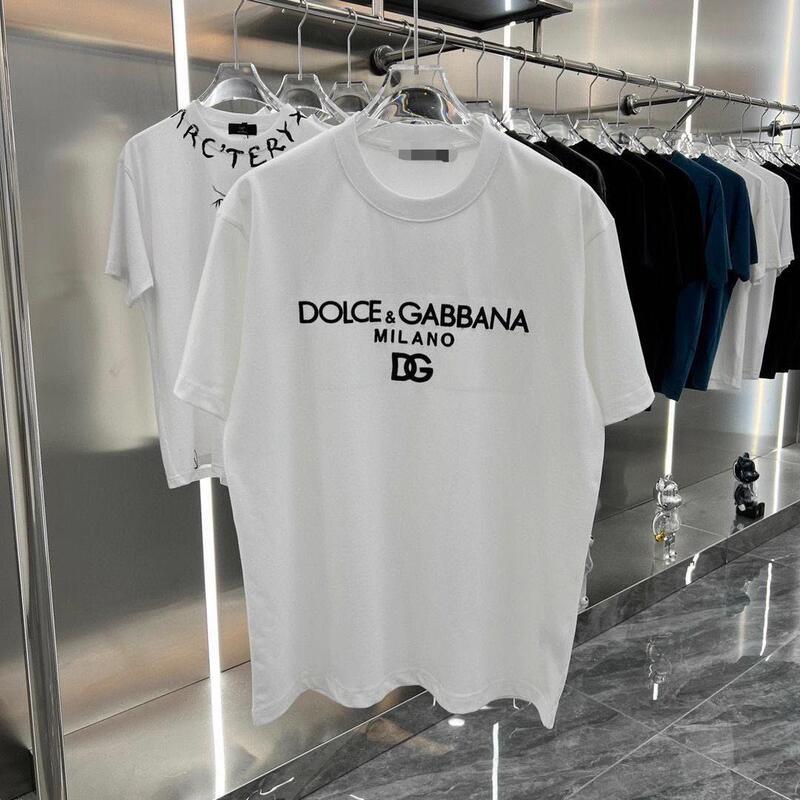 D杜家G Summer New Product Round Neck Classic Letter Embroidery Unisex Round Neck Short Sleeve Couple T-Shirt Logo Trendy Brand D杜家G Summer New Product Round Neck Classic Letter Embroidery Unisex Round Neck Short Sleeve Couple T-Shirt Logo Trendy Brand