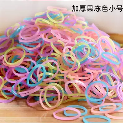 Cute baby children's hair accessories Jelly colored bunny hair ring Girls hair ring rubber band thickened head flower