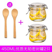 Loaded perfuge honey lemon fruit canned glass bottle sealed jars with lid small size creative extra-large transparent