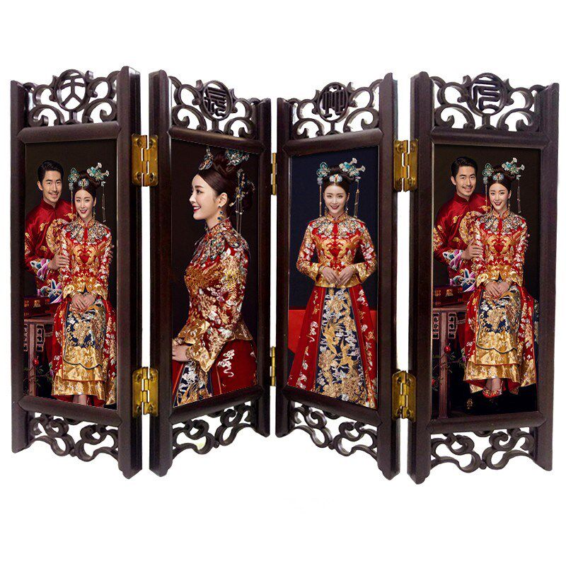 Photo Chinese Photo Frame China Wind Swing Table Retro Screen Table Swing Ancient Dress Antique Classic Wedding Photos Personality Customized 10