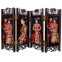 Photo Chinese photo frame Chinese style set-up retro screen table set up ancient costume imitation classical wedding photo personality customization 10