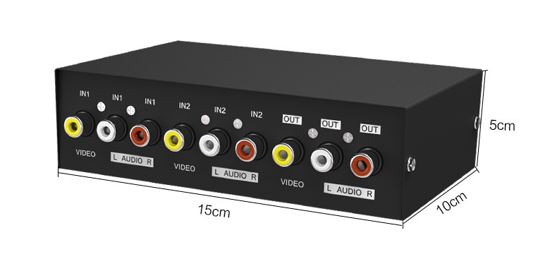 Maxtor Moment 2CH Manual Two-way AV AUDIO and Video Switcher Three Lotus Two In and One Out Toggle Audio