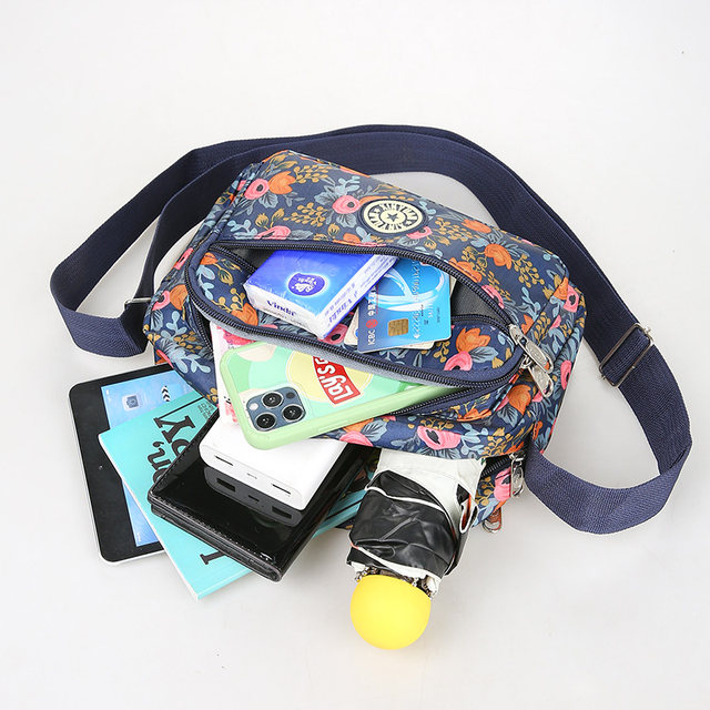 New shoulder bag floral bag women's crossbody bag Oxford cloth waterproof collection wallet business nylon bag sales bag