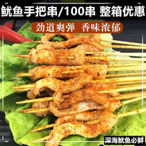 Squid plate Xiangxi small string iron plate squid barbecue skewers delicious pickled barbecue fried hot pot ingredients 100 skewers bag