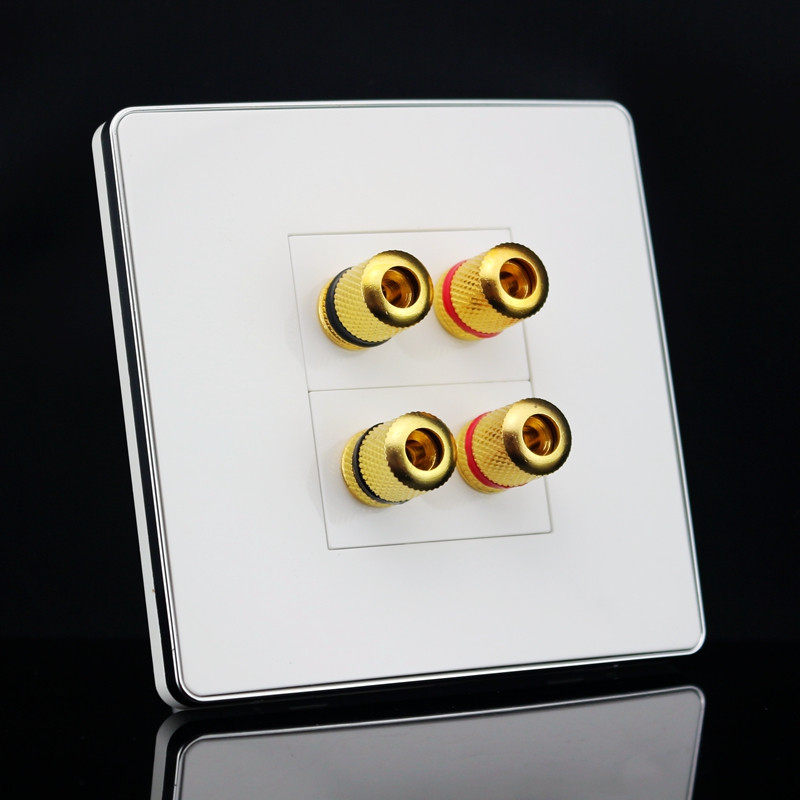 Type 86 TWO-POSITION SPEAKER SOCKET PANEL MULTIMEDIA 2 WRAPAROUND POST HEAD SOUND WALL SWITCH WEAK ELECTRIC MICROPHONE