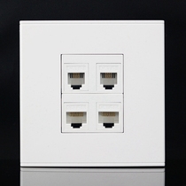 Type 86 four-port switch socket 2 RJ45 computer network cables 2 CAT3 telephone voice socket panels