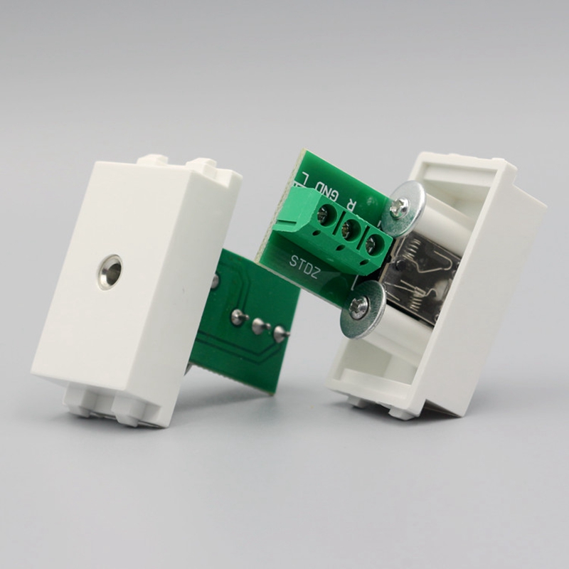 128 Type Audio Headset Socket Welt Free 3 5AV Earphone Module screw-wire Audio Panel Feature Module