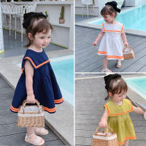2021 Womens Wear New Korean Academy Style Childrens Dress Baby Girl Children Princess Skirt Tide