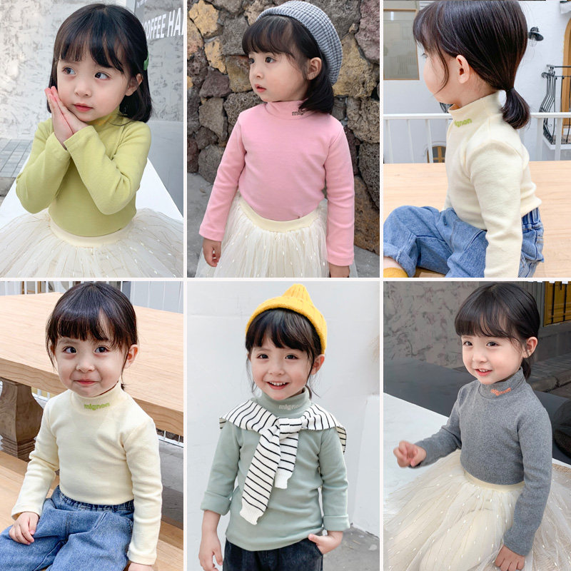 2021 Girls dress in autumn and winter new cotton Kolhan children's long sleeve T - shirt girls baby children hit a bottom