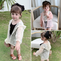 2021 female childrens clothing summer new Korean lace childrens thin sunscreen coat female baby Foreign style sunscreen clothing
