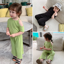 2020 female childrens clothing summer new Korean leisure childrens suit baby girl childrens summer Foreign style clothes tide