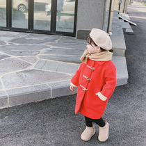 2021 womens winter clothes new cotton padded Korean version of foreign style childrens tweed coat coat womens baby clothes