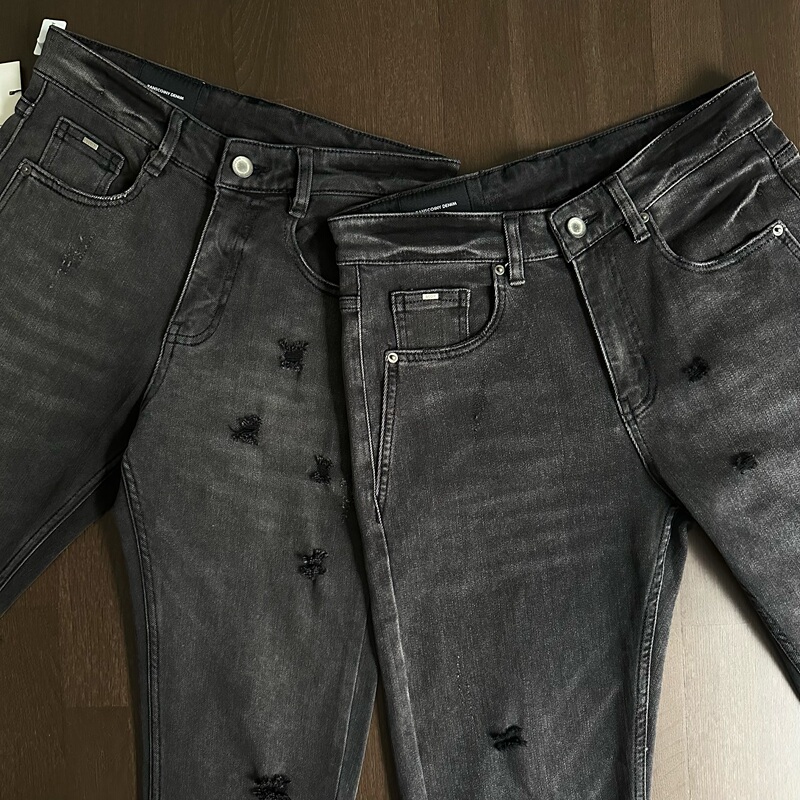 Rr541Ff Ursimaun Fera Mb Black and Gray Washed Gradient Long Jeans