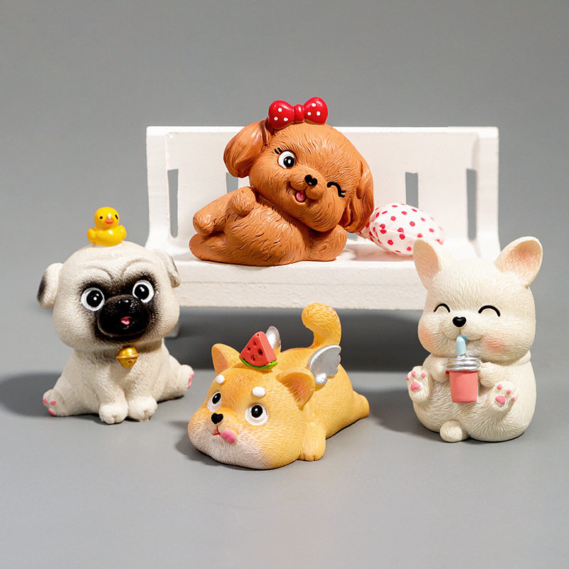 Cute mini cute animal resin ornaments Home decoration Resin crafts Room animal table decoration