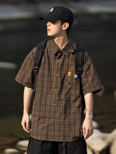 Японская ретро весенняя летняя рубашка подходит для мужчин и женщин для отдыха, оверсайз