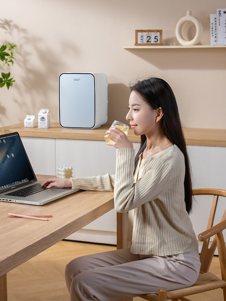 Sast Mini Refrigerator for Freezing and Refrigeration, Suitable for Car, Home, Dormitory, Cosmetics, Facial Masks, Preservation, Rental Housing, and Milk Storage