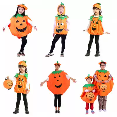 10,000 Halloween Halloween children's performances children dress up parent-child pumpkin costume pumpkin dai mao pumpkin suit