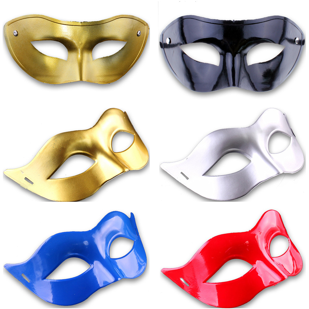 1 Lin Fang 20g Halloween ball Golden Mask Man flat head mask half face man mask monochrome mask
