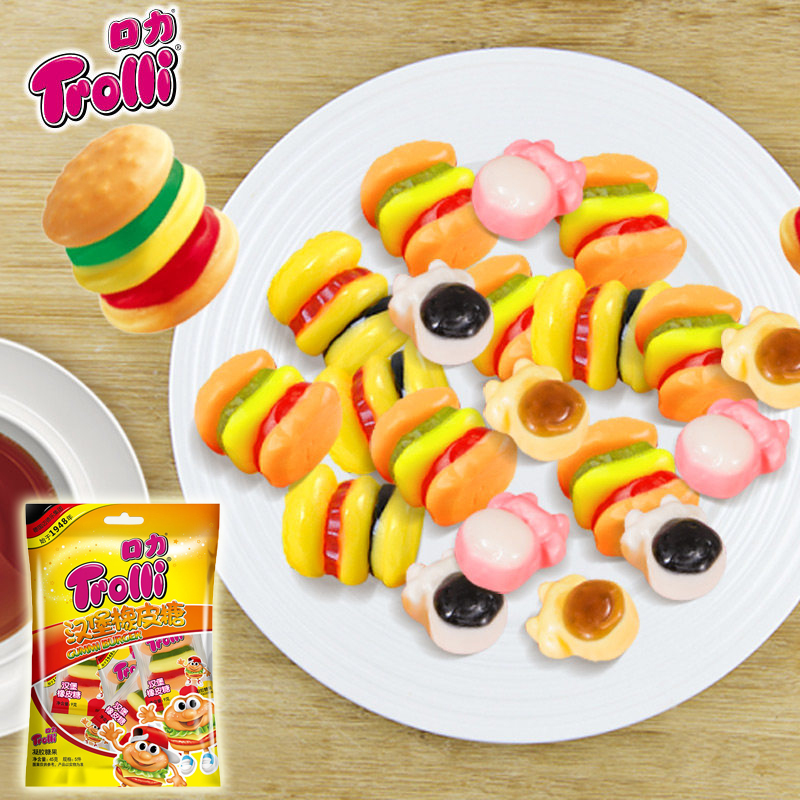 Burger gummy German Trolli cute shape candy gummy Childhood snacks qq juice candy 108g