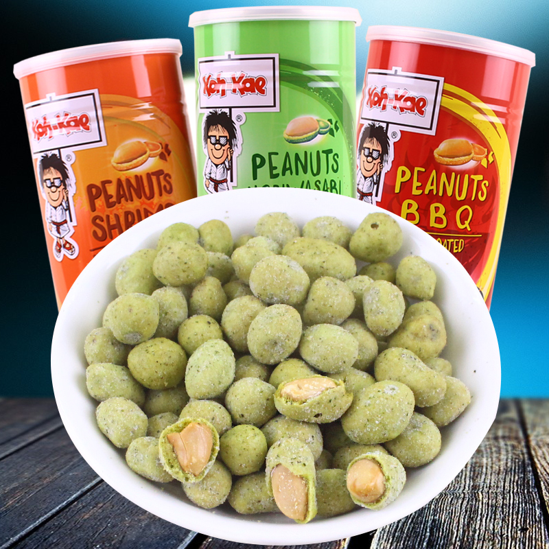 Thai imports Zero food Big Brother Peanut Beans 230g * 4 cans of mustard taste Barbecue Taste crisp Peanut Snack
