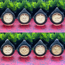 Thangka agarwood wood carving eight guardians of life pendant pendant wood carving amulet necklace twelve zodiac guardian gods