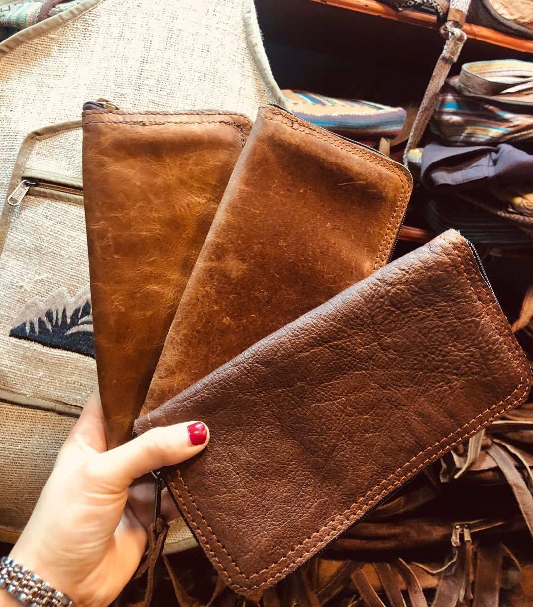 Nepalese handmade cowhide wallet